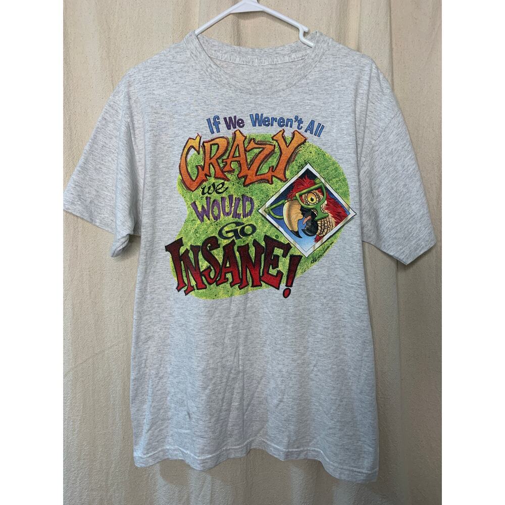 Vintage 1998 Jimmy Buffett Margaritaville Parrot Island Fins Up Graphic Shirt L